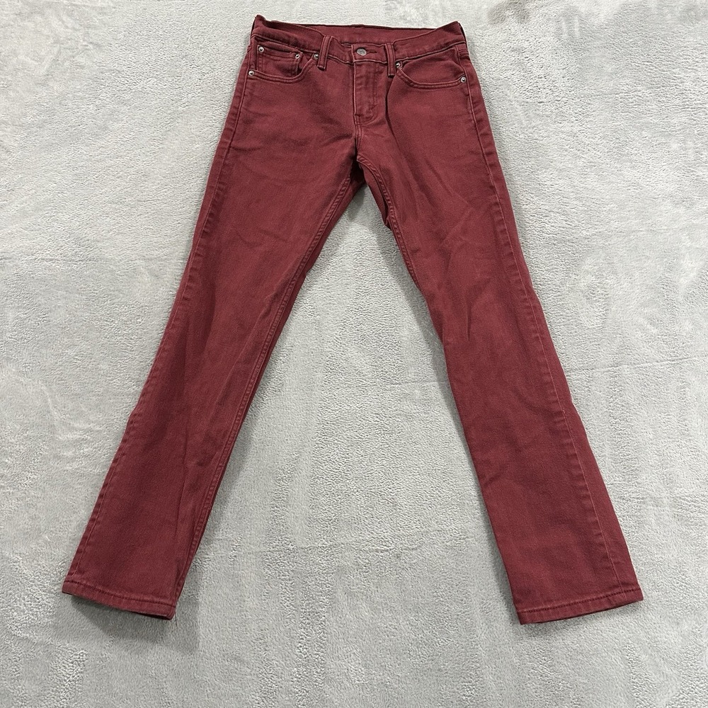 LEVI'S 511 Jeans Men 29 x 30 Straight Fit Red Denim Slim Fit Y2K Vtg